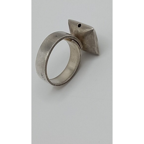 Sterling silver modernist pillow top wrap ring Size 9 Unisex - Picture 11 of 12